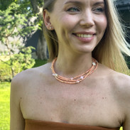 Long Necklace Natural Coral